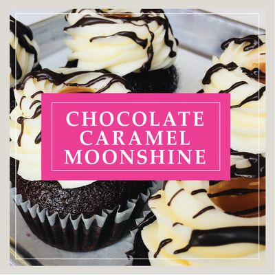 The Chocolate Caramel Moonshine cupcake, an After Dark alcohol-infused cupcake, at Cupcake DownSouth, a dessert bakery in Charleston, SC and Columbia, SC