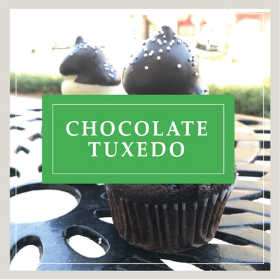 The Chocolate Tuxedo cupcake at Cupcake DownSouth, a dessert bakery in Charleston, SC and Columbia, SC