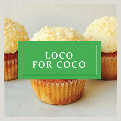 The Loco for Coco coconut cupcake at Cupcake DownSouth, a dessert bakery in Charleston, SC and Columbia, SC