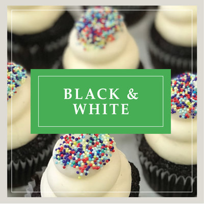 A Black & White cupcake at Cupcake DownSouth, a dessert bakery in Charleston, SC and Columbia, SC