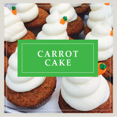 A Carrot Cake cupcake at Cupcake DownSouth, a dessert bakery in Charleston, SC and Columbia, SC